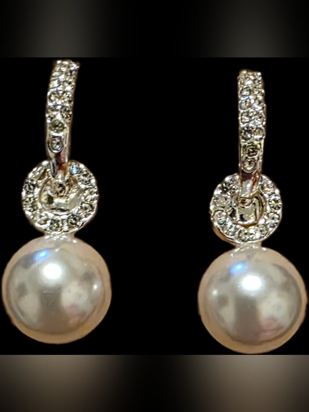 White Faux Pearl Drop Earrings